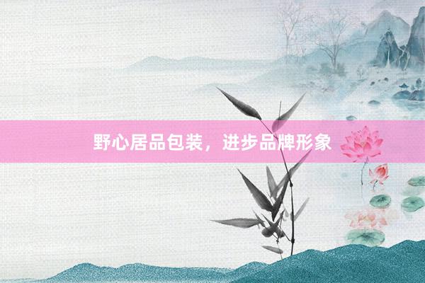 野心居品包装，进步品牌形象