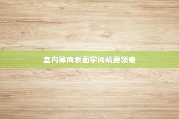 室内筹商表面学问精要领略